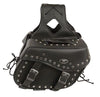 MOTORCYCLE 2PC WATERPROOF MEDIUM ZIPOFF PVC STUDDED THROWOVER SADDLEBAG NEW