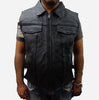 Men's Motorcycle Son of Anarchy Shirt Collar Leather Vest