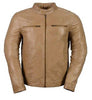 MEN'S CLASSIC SCOOTER GENUINE BRN LEATHER JACKET W/FOUR EXTERIOR POCKETS SOFT