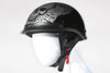 MOTORCYCLE BRAND NEW DOT APPROVED HALF HELMET BONEYARD SILVER GRPHIC NEW