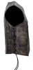 WOMEN'S MOTORCYCLE DISTRESSED/BRN CLASSIC BRAIDED BIKER VEST WITH LACES