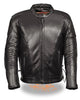 MEN'S MOTORCYCLE BLK SIDELACE VENTED JACKET WITH 2 GUN POCKETS INSIDE UPTO 11X