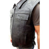 Men's Motorcycle Son of Anarchy Shirt Collar Leather Vest