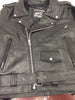 Men's riding classic biker police style Blk Leather jacket with side laces