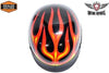 MOTORCYCLE BRAND NEW 200 DOT SERIES HALF HELMET WITH FLAME GRAPHIC GREAT PRICE