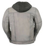 MEN'S CLASSIC SCOOTER GENUINE GREY LEATHER JACKET TWO CHEST POCKETS WITH HUDDY