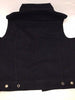 MEN'S JEAN STYLE W/SHIRT COLLAR BLACK DENIM MOTORCYCLE VEST 2 GUN POCKET INSIDE