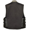 MEN'S BIKER UPDATED BLACK SWAT TEAM STYLE CANVAS MOTORCYCLE VEST W/2GUN POCKETS