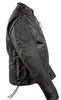 Men's Motorcycle scoter side lace leather jacket with kidney padding back