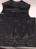 MEN'S SON OF ANARCHY COLLARLESS LEATHER MOTORCYCLE VEST 2 GUN POCKETS INSIDE