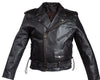 MEN'S MOTORCYCLEBRN COWHIDE CLASSIC M/C JACKET LACE POLICE LIVE TO RIDE EMBOSSED