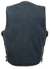 Men's Blue Plain Denim Vest with side laces & 2 Gun pockets inside