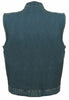 MEN'S SON OF ANARCHY BLUE DENIM MOTORCYCLE VEST 1 GUN POCKET INSIDE WITH ZIPPER