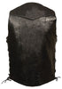 Men's Motorcycle blk 10 Pocket Tall Leather vest with 2 gun pockets inside