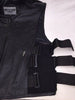 MEN'S BIKER UPDATED SWAT TEAM STYLE MOTORCYCLE LEATHER VEST W/2 GUN POCKETS NEW