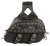 MOTORCYCLE 2PC WATERPROOF STUDDED ZIPOFF PVC THROWOVER ROUNDED SADDLEBAG
