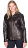 WOMEN'S SCUBA FRONT ZIPPER LEATHER JACKET NEW ZEALAND LAMB SKIN VERY SOFT