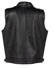 MENS LEATHER MOTORCYCLE VEST WITH 2 FRONT PISTOL PETE GUN POCKETS