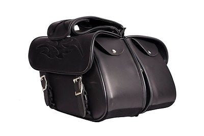 MOTORCYCLE WATERPROOF 2 PC FLAME PVC 2 STRAP SADDLEBAG GREAT QUALITY