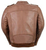 MEN'S CLASSIC BOMER BRN POLICE STYLE LEATHER JACKET WITH ELASTICS GREAT PRICE