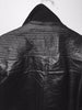MEN'S BLK BOMER LEATHER JACKET WITH REMOVABLE HOOD VERY SOFT LEATHER W/ELASTICS