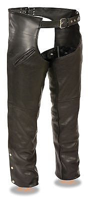 MEN'S MOTORCYCLE RIDERS SLASH POCKET CHAP WITH MESH LINER VERY SOFT LEATHER 