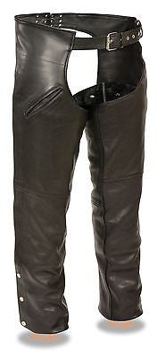 MEN'S MOTORCYCLE RIDERS SLASH POCKET CHAP WITH MESH LINER VERY SOFT LEATHER