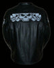 Men's Milwaukee Motorcycle Leather Jacket Reflective Skull 