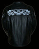 Men's Milwaukee Motorcycle Leather Jacket Reflective Skull
