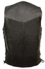 MEN'S CLASSIC SIDE LACE BIKER VEST W/5 SNAP BUTTONS WITH V NECK TALL VEST