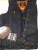 MEN'S BLUE DENIM MOTORCYCLE VEST WITH SIDE LACES 2CHEST POCKETS W/GUN POCKET NEW