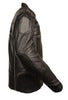 MEN'S REFLECTIVE MOTORCYCLE SCOOTER LEATHER JACKET 2 GUN POCKETS NAKED SKIN