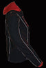WOMEN'S MOTORCYCLE RIDING BLK/RED TEXTILE JACKET W/REFLECTIVE TRIBAL DETAIL