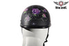 MOTORCYCLE WOMEN'S FLATBLK PURPL ROSE DESIGN GRAPHIC NOT DOT APROV GREAT QUALITY