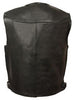 MEN'S MOTORCYCLE DEEP POCKET LEATHER VEST WITH SIDEBUCKLE SOFT DURABLE LEATHER