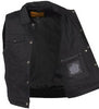 Men's Jean Style with Shirt Collar blk denim motorcycle vest w/2 gun pockets