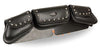 MOTORCYCLE MOTORBIKE LARGE TRIPLE POCKET STUDDED PVC WINDSHIELD MOUNT BAG