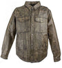 Men's Motorcycle Distressed Brn Leather Shirt with 2 Gun pockets