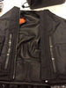 Mens Motorcycle Milwaukee updated collarless quilted shoulder cow leather vest