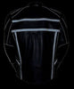 MEN'S REFLECTIVE MOTORCYCLE SCOOTER LEATHER JACKET 2 GUN POCKETS NAKED SKIN