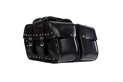 MOTORCYCLE 2 PC WATERPROOF STUDDED PVC SADDLEBAG AND HARD SHEET INSIDE