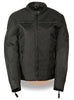 LADIES LIGHTWEIGHT TEXTILE W/REFLECTIVE PIPING JACKET SCOTTER COLLAR BLK