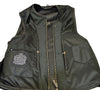 MEN'S BIKER UPDATED SWAT TEAM STYLE MOTORCYCLE LEATHER VEST W/2 GUN POCKETS NEW