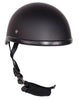 MOTORCYCLE FLAT BLACK SKULL CAP NOVELTY HELMET BLACK W/CHIN STRAP GREAT PRICENEW