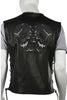 MEN'S SIDE LACE SKULL LEATHER VEST WITH REFLECTIVE FEATURE COW NAKED NEW