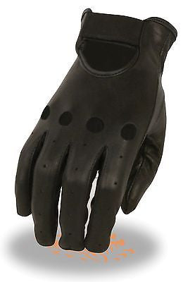 WOMEN'S PEFORATED UNLINED DRIVING GLOVES W/KNUCKLE CUTS OUT & WRIST STRAP SOFT