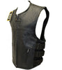 MEN'S BIKER UPDATED SWAT TEAM STYLE MOTORCYCLE LEATHER VEST W/2 GUN POCKETS NEW