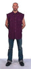 Mens burgandy Cut off Cotton shirt with fryeed sleeves