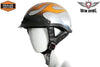 MOTORCYCLE BRAND NEW DOT APPROVED HALF HELMET WITH CHROME FLAME GRAPHIC NEW