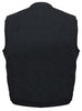 MEN'S SON OF ANARCHY BLACK DENIM COLLARLESS MOTORCYCLE VEST 1 GUN POCKET INSIDE
